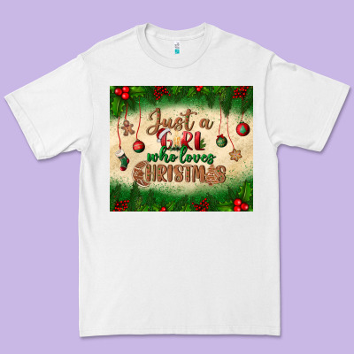 Just A Girl Who Loves Christmas Tumbler Premium Tee Designed By Bundleandbundleshop