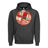 Charcoal Heather african fabric pattern round earrings 2 Zipper Hoodie - BundleAndBundleShop