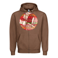 Chestnut african fabric pattern round earrings 2 Zipper Hoodie - BundleAndBundleShop