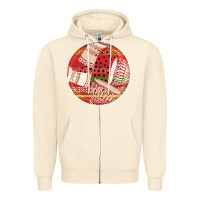 Sandshell african fabric pattern round earrings 2 Zipper Hoodie - BundleAndBundleShop