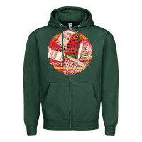 Sports Green african fabric pattern round earrings 2 Zipper Hoodie - BundleAndBundleShop