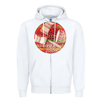 White african fabric pattern round earrings 2 Zipper Hoodie - BundleAndBundleShop
