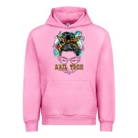 Fuchsia Pink nail tech life messy bun Urban Hoodie - BarkalooDesign