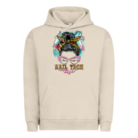 Pigment French Oak nail tech life messy bun Urban Hoodie - BarkalooDesign