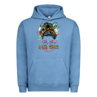 Pigment Pebble Blue nail tech life messy bun Urban Hoodie - BarkalooDesign