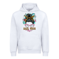 White nail tech life messy bun Urban Hoodie - BarkalooDesign