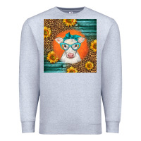 Heather Grey charolais cow Premium Sweatshirt - LillyAllenDesigns