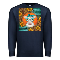 Navy charolais cow Premium Sweatshirt - LillyAllenDesigns