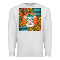 Oatmeal Heather charolais cow Premium Sweatshirt - LillyAllenDesigns