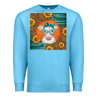 Ocean Blue charolais cow Premium Sweatshirt - LillyAllenDesigns