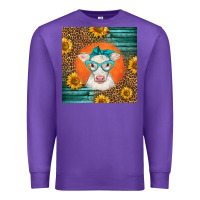 Purple charolais cow Premium Sweatshirt - LillyAllenDesigns