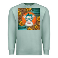 Seafoam charolais cow Premium Sweatshirt - LillyAllenDesigns