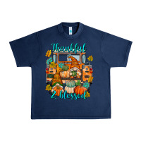 Navy Thankful Blessed Urban Heavy Tee - texasbilliewilder