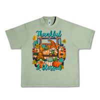 Oil Green Thankful Blessed Urban Heavy Tee - texasbilliewilder