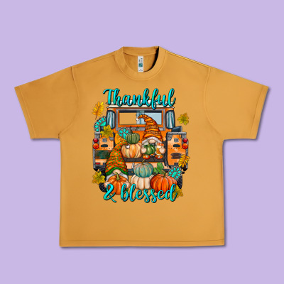 Thankful Blessed Urban Heavy Tee Designed By Texasbilliewilder