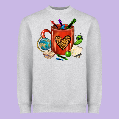 Teacher Crayons Coffee Mug Heavyweight Sweatshirt Designed By Fadigitalartstudio