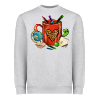 Heather Grey teacher crayons coffee mug Heavyweight Sweatshirt - FaDigitalArtStudio