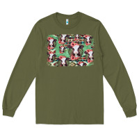 Army Green baby cow floral aztec background Long Sleeve Tee - Jasminsmagicworld