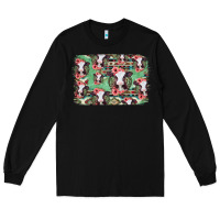 Black baby cow floral aztec background Long Sleeve Tee - Jasminsmagicworld