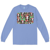 Colony Blue baby cow floral aztec background Long Sleeve Tee - Jasminsmagicworld