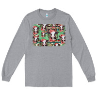 Heather Grey baby cow floral aztec background Long Sleeve Tee - Jasminsmagicworld