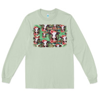 Matcha baby cow floral aztec background Long Sleeve Tee - Jasminsmagicworld