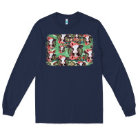 Navy baby cow floral aztec background Long Sleeve Tee - Jasminsmagicworld