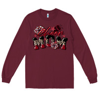 Burgundy cheer mom  maroon Long Sleeve Tee - CowGirlArtShop
