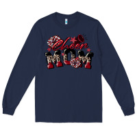 Navy cheer mom  maroon Long Sleeve Tee - CowGirlArtShop