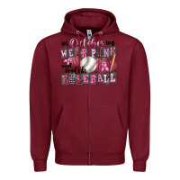 Burgundy in october we wear pink and watch  baseball Zipper Hoodie - FaDigitalArtStudio