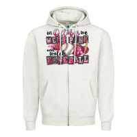 Oatmeal Heather in october we wear pink and watch  baseball Zipper Hoodie - FaDigitalArtStudio