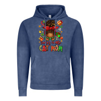 Vintage Denim santas favorite cat mom Vintage Hoodie - texasbilliewilder