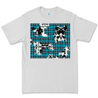 Dove Grey winter plaid and cowhide pattern Premium Tee - RanaPortraitStore