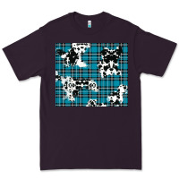 Plum winter plaid and cowhide pattern Premium Tee - RanaPortraitStore