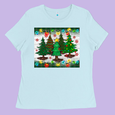 Christmas Trees Tumbler Ladies Tee Designed By Bundleandbundleshop