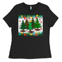 Black christmas trees tumbler Ladies Tee - BundleAndBundleShop