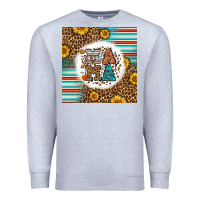 Heather Grey western fall mama Premium Sweatshirt - LillyAllenDesigns