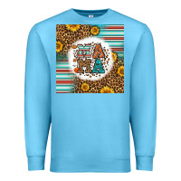 Ocean Blue western fall mama Premium Sweatshirt - LillyAllenDesigns