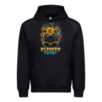 Black blessed mama messy bun Urban Hoodie - BarkalooDesign
