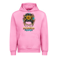 Fuchsia Pink blessed mama messy bun Urban Hoodie - BarkalooDesign
