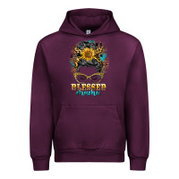 Mauve Wine blessed mama messy bun Urban Hoodie - BarkalooDesign