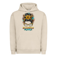 Pigment French Oak blessed mama messy bun Urban Hoodie - BarkalooDesign