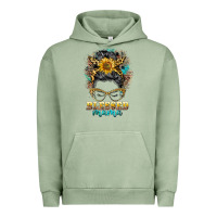Pigment Oil Green blessed mama messy bun Urban Hoodie - BarkalooDesign