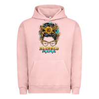 Pigment Salmon blessed mama messy bun Urban Hoodie - BarkalooDesign