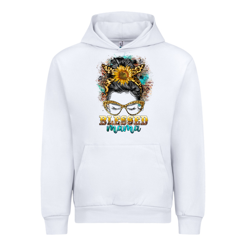 Blessed Mama Messy Bun Urban Hoodie by BarkalooDesign | Teevron