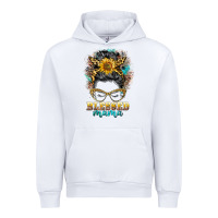 White blessed mama messy bun Urban Hoodie - BarkalooDesign