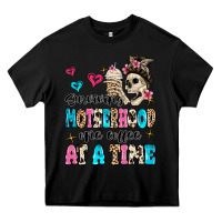 Black surviving motherhood one coffee at a time Heavy Core Tee - MaliasSmallBusiness