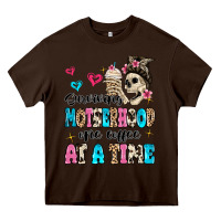 Chocolate Brown surviving motherhood one coffee at a time Heavy Core Tee - MaliasSmallBusiness