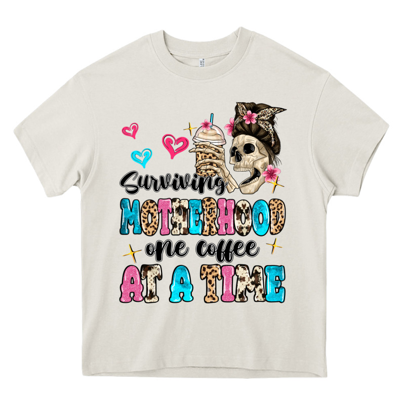 Surviving Motherhood One Coffee At A Time Heavy Core Tee by MaliasSmallBusiness | Teevron