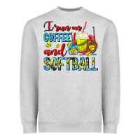 Heather Grey I Run On Coffee And Softball Frappe Heavyweight Sweatshirt - FaDigitalArtStudio